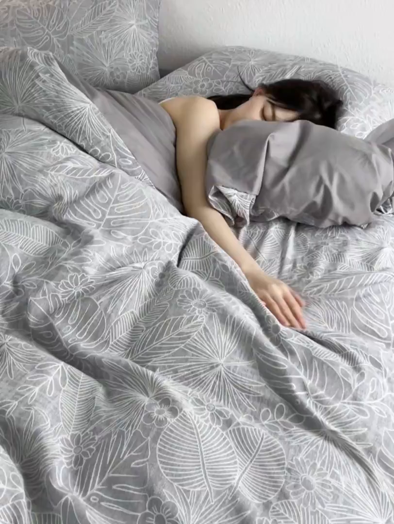 91家纺网 家纺一手货源 找家纺 千朵森 2025新款全棉色织提花四季款四件套-艾薇 艾薇-晴蓝灰