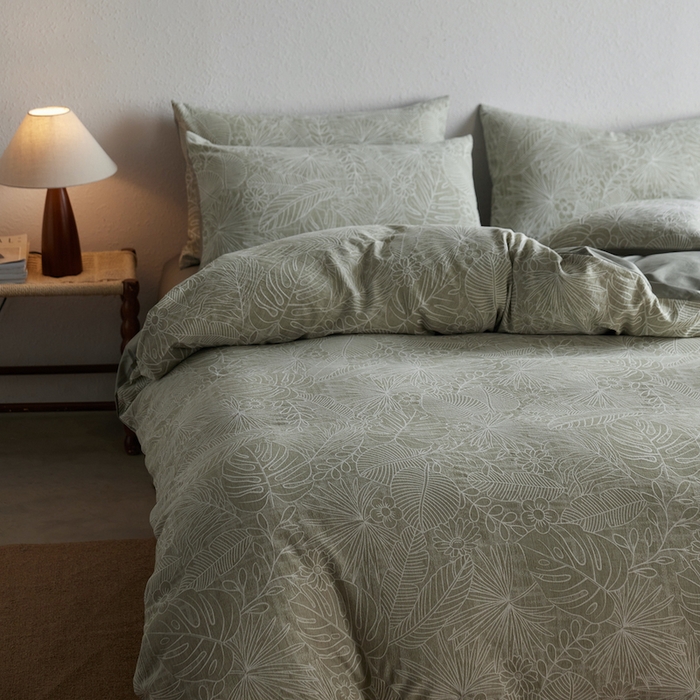 91家纺网 家纺一手货源 找家纺 千朵森 2025新款全棉色织提花四季款四件套-艾薇 艾薇-亚特绿