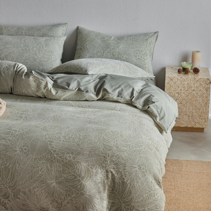 91家纺网 家纺一手货源 找家纺 千朵森 2025新款全棉色织提花四季款四件套-艾薇 艾薇-亚特绿