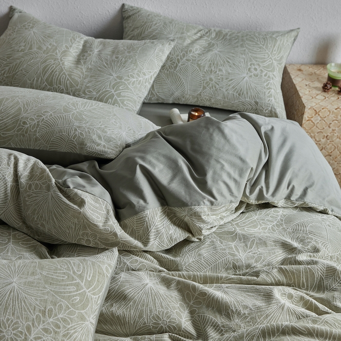 91家纺网 家纺一手货源 找家纺 千朵森 2025新款全棉色织提花四季款四件套-艾薇 艾薇-亚特绿