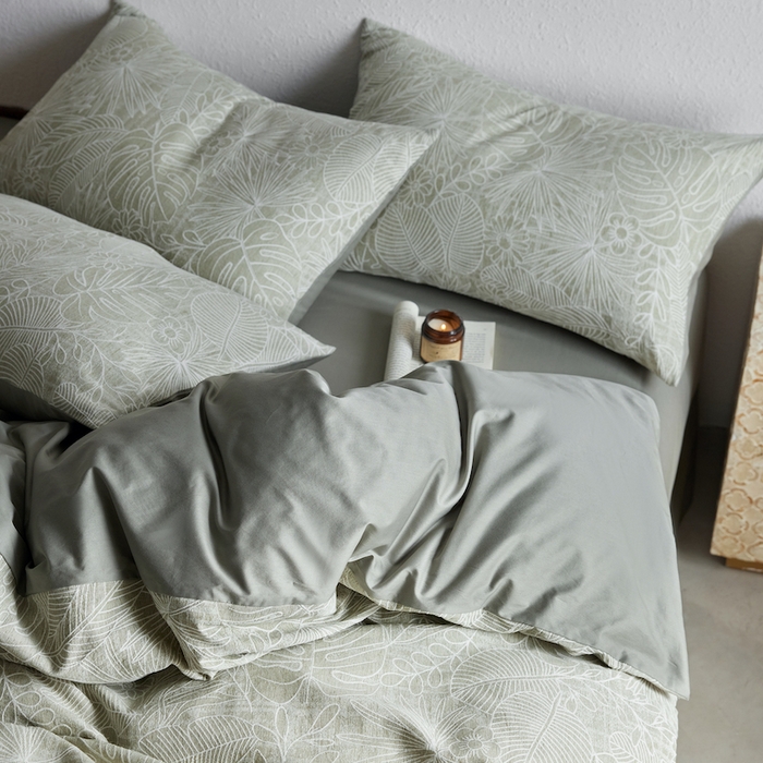 91家纺网 家纺一手货源 找家纺 千朵森 2025新款全棉色织提花四季款四件套-艾薇 艾薇-亚特绿