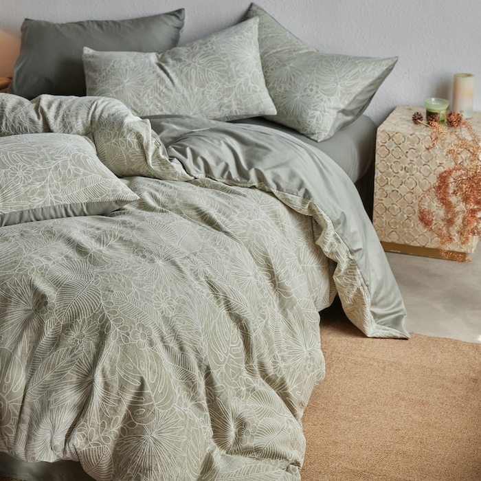 91家纺网 家纺一手货源 找家纺 千朵森 2025新款全棉色织提花四季款四件套-艾薇 艾薇-亚特绿