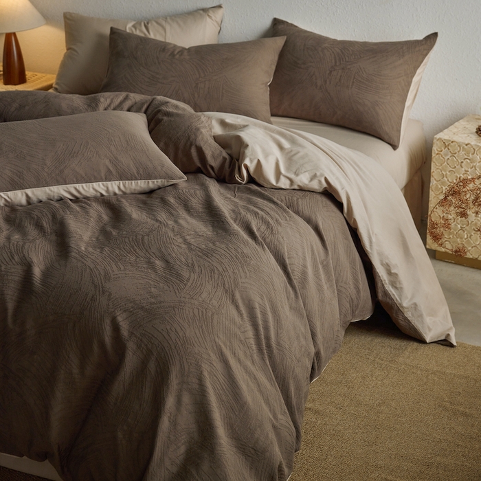 91家纺网 家纺一手货源 找家纺 千朵森 2025新款全棉色织提花四季款四件套-艾薇 艾薇-燕麦咖