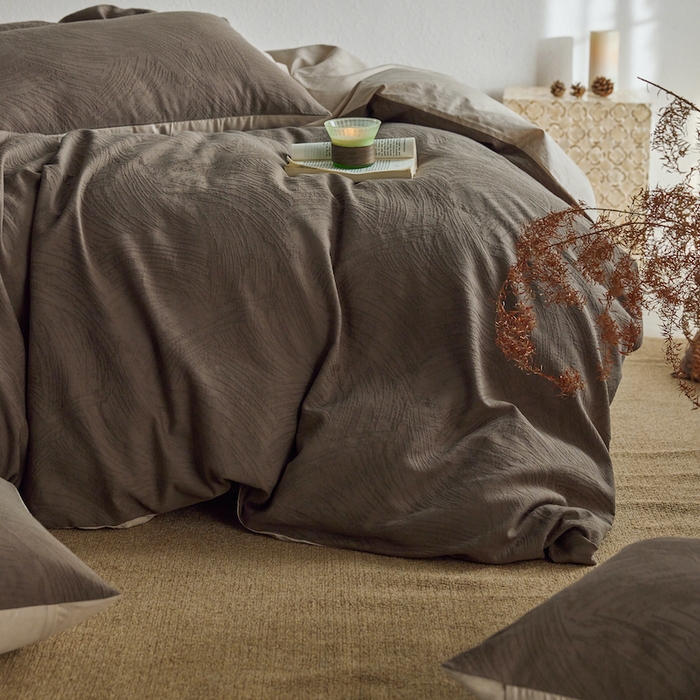 91家纺网 家纺一手货源 找家纺 千朵森 2025新款全棉色织提花四季款四件套-艾薇 艾薇-燕麦咖