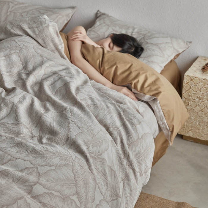 91家纺网 家纺一手货源 找家纺 千朵森 2025新款全棉色织提花四季款四件套-艾薇 艾薇-月魄黄