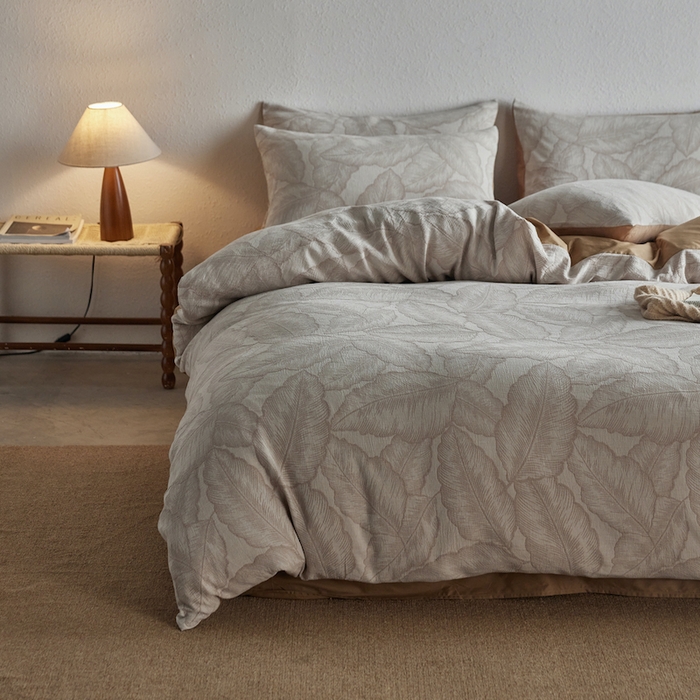 91家纺网 家纺一手货源 找家纺 千朵森 2025新款全棉色织提花四季款四件套-艾薇 艾薇-月魄黄