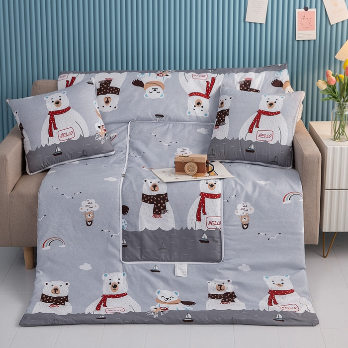 悦织湾家纺 2025新款精疏棉抱枕被靠枕抱枕毯轻奢时尚卡通小清新电商直播热销款 航海日记