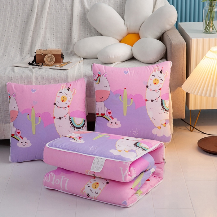 91家纺网 家纺一手货源 找家纺 悦织湾家纺 2025新款精疏棉抱枕被靠枕抱枕毯轻奢时尚卡通小清新电商直播热销款 两小无猜