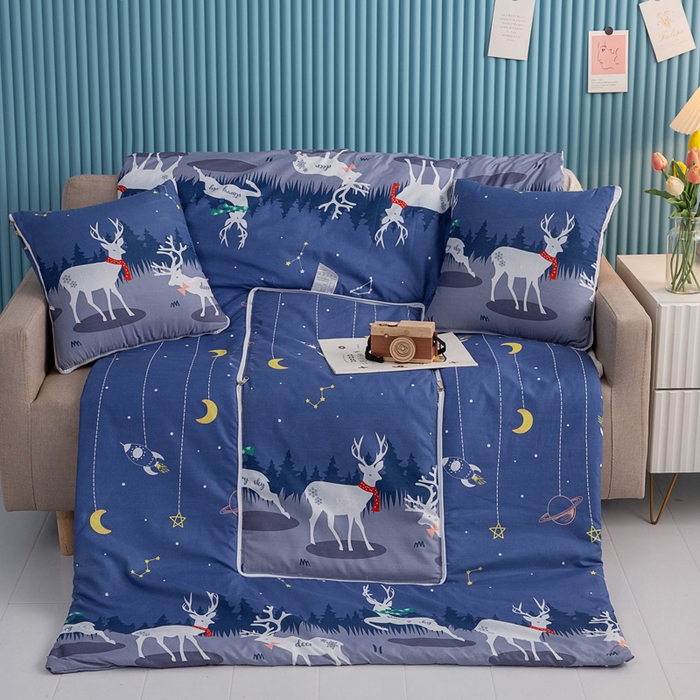 悦织湾家纺 2025新款精疏棉抱枕被靠枕抱枕毯轻奢时尚卡通小清新电商直播热销款 星空鹿