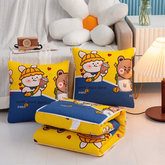 91家纺网 家纺一手货源 找家纺 悦织湾家纺 2025新款精疏棉抱枕被靠枕抱枕毯轻奢时尚卡通小清新电商直播热销款 暴富呀