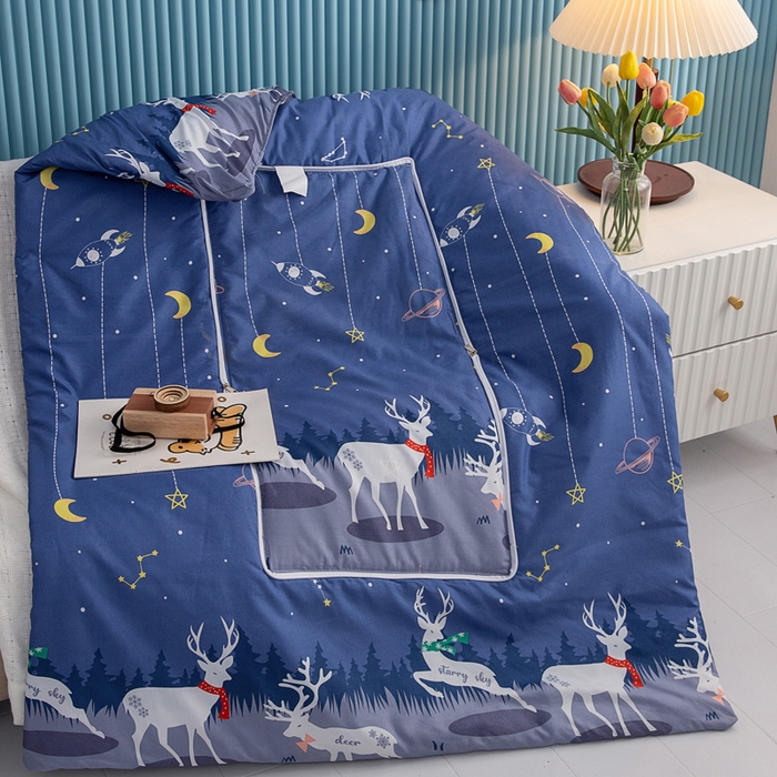 91家纺网 家纺一手货源 找家纺 悦织湾家纺 2025新款精疏棉抱枕被靠枕抱枕毯轻奢时尚卡通小清新电商直播热销款 星空鹿