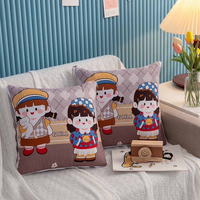 91家纺网 家纺一手货源 找家纺 悦织湾家纺 2025新款精疏棉抱枕被靠枕抱枕毯轻奢时尚卡通小清新电商直播热销款 旅行