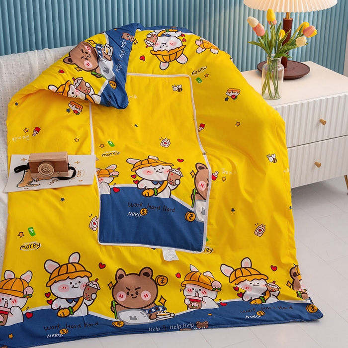 91家纺网 家纺一手货源 找家纺 悦织湾家纺 2025新款精疏棉抱枕被靠枕抱枕毯轻奢时尚卡通小清新电商直播热销款 暴富呀