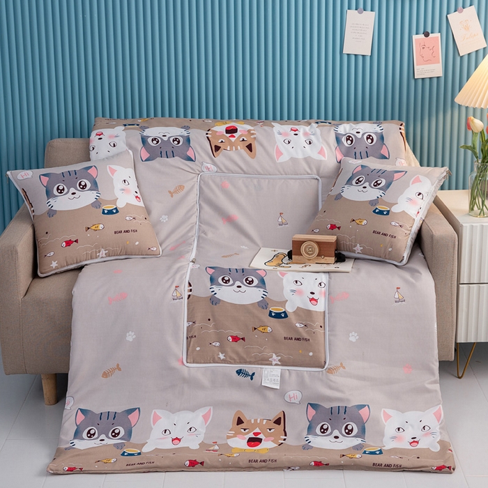 悦织湾家纺 2025新款精疏棉抱枕被靠枕抱枕毯轻奢时尚卡通小清新电商直播热销款 咪咪爱