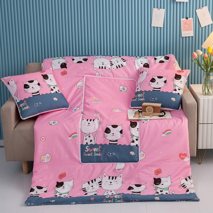 悦织湾家纺 2025新款精疏棉抱枕被靠枕抱枕毯轻奢时尚卡通小清新电商直播热销款 甜蜜蜜