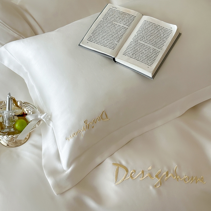 91家纺网 家纺一手货源 找家纺 黛舒家居 2025新款60S兰精天丝纯色简绣四件套 象牙白