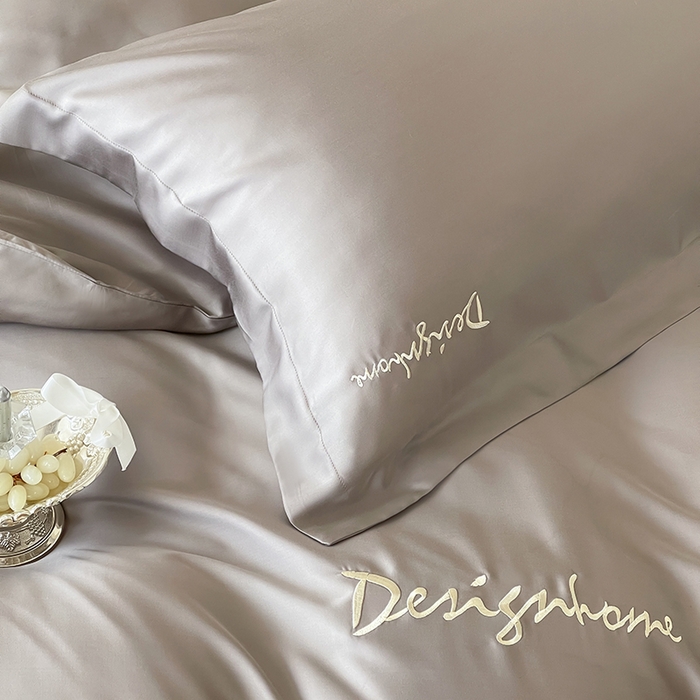 91家纺网 家纺一手货源 找家纺 黛舒家居 2025新款60S兰精天丝纯色简绣四件套 竹卡