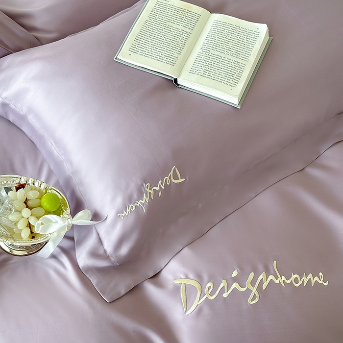 91家纺网 家纺一手货源 找家纺 黛舒家居 2025新款60S兰精天丝纯色简绣四件套 丁香紫