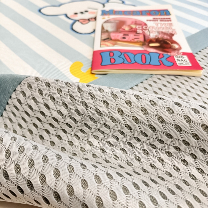 91家纺网 家纺一手货源 找家纺 慕尚家纺 2025新款600D小清新凉感冰丝凉席三件套 蝴蝶结狗