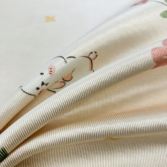 91家纺网 家纺一手货源 找家纺 慕尚家纺 2025新款600D小清新凉感冰丝凉席三件套 可爱小兔