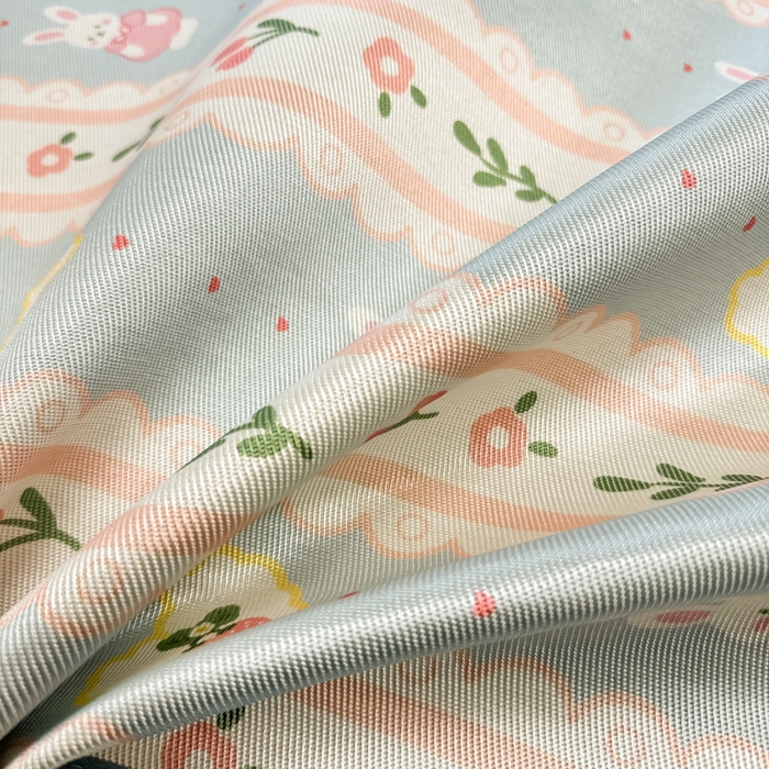 91家纺网 家纺一手货源 找家纺 慕尚家纺 2025新款600D小清新凉感冰丝凉席三件套 花园兔