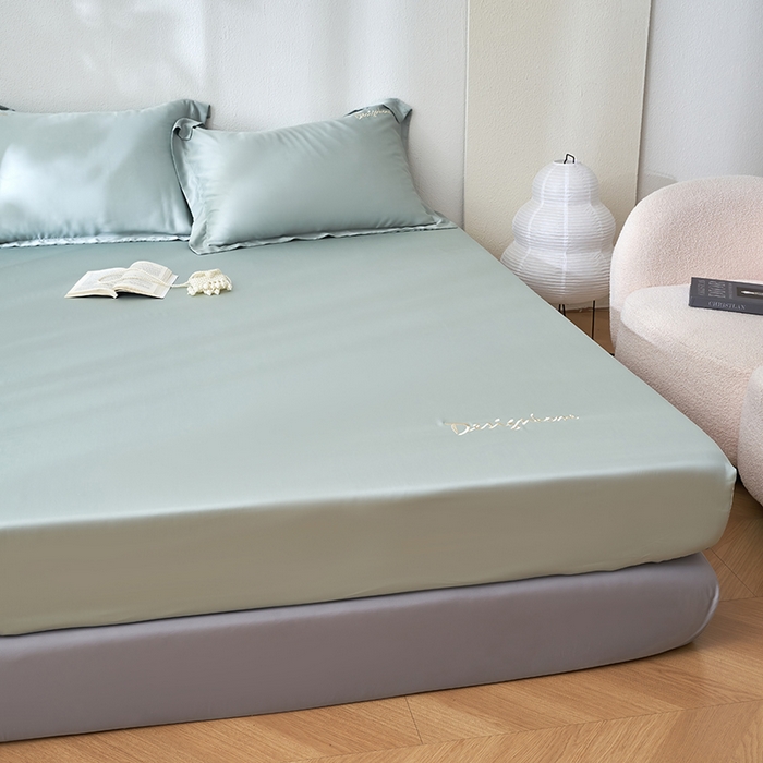 91家纺网 家纺一手货源 找家纺 （总）黛舒家居 2025新款60S兰精天丝纯色简绣单床笠