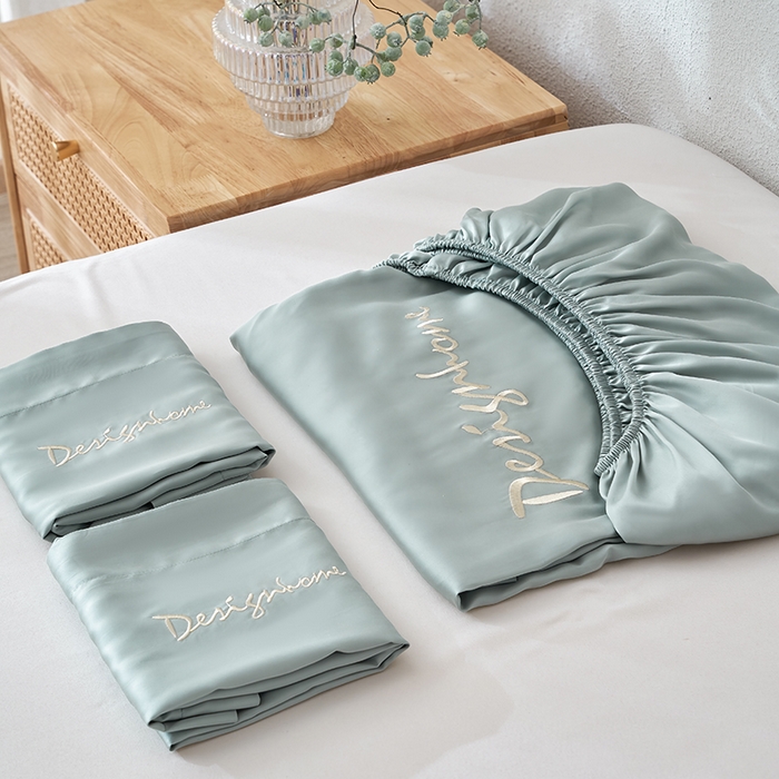 91家纺网 家纺一手货源 找家纺 （总）黛舒家居 2025新款60S兰精天丝纯色简绣单床笠