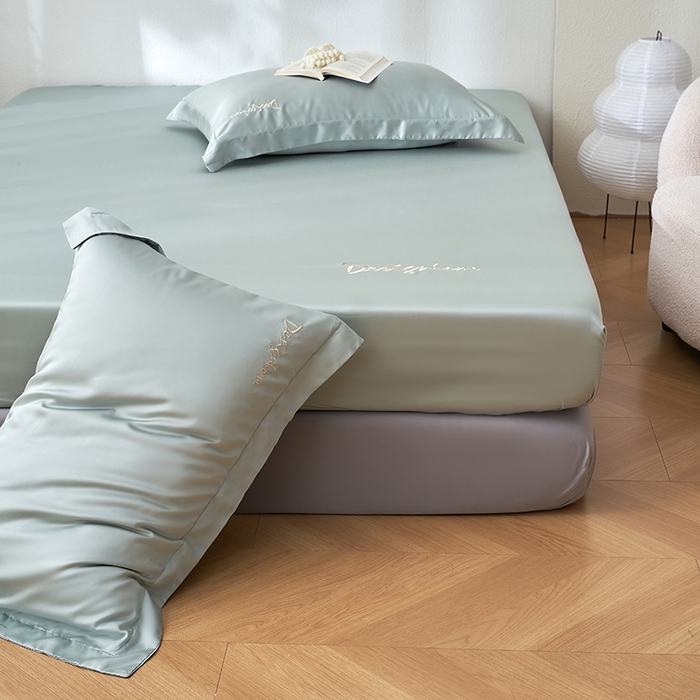 91家纺网 家纺一手货源 找家纺 （总）黛舒家居 2025新款60S兰精天丝纯色简绣单床笠