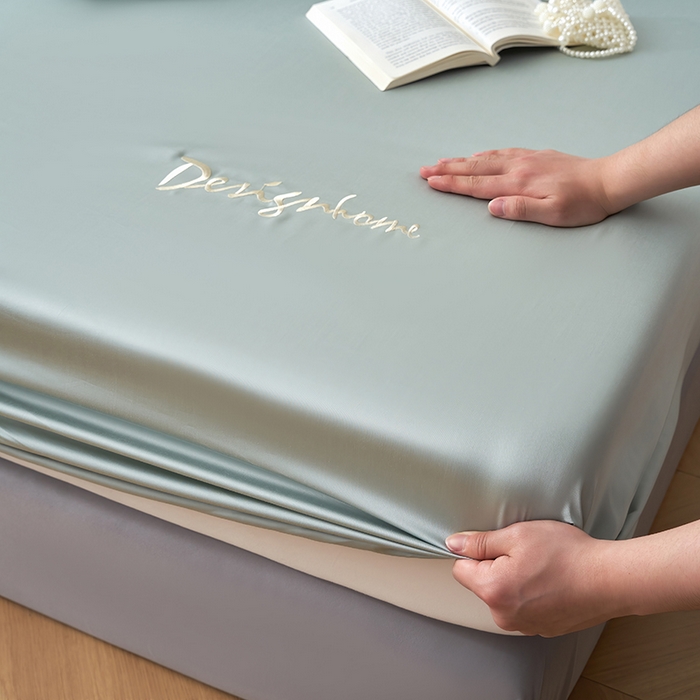 91家纺网 家纺一手货源 找家纺 （总）黛舒家居 2025新款60S兰精天丝纯色简绣单床笠