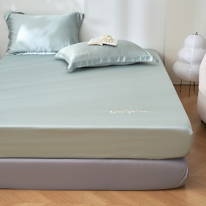 91家纺网 家纺一手货源 找家纺 （总）黛舒家居 2025新款60S兰精天丝纯色简绣单床笠