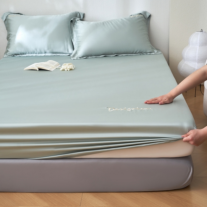 91家纺网 家纺一手货源 找家纺 （总）黛舒家居 2025新款60S兰精天丝纯色简绣单床笠