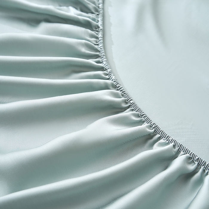 91家纺网 家纺一手货源 找家纺 黛舒家居 2025新款60S兰精天丝纯色简绣单床笠 薄荷绿