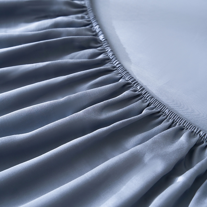 91家纺网 家纺一手货源 找家纺 黛舒家居 2025新款60S兰精天丝纯色简绣单床笠 石青