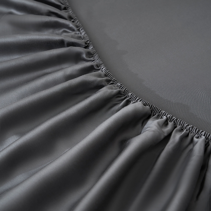 91家纺网 家纺一手货源 找家纺 黛舒家居 2025新款60S兰精天丝纯色简绣单床笠 玄灰