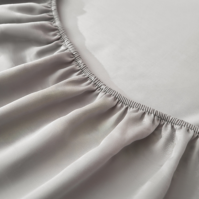 91家纺网 家纺一手货源 找家纺 黛舒家居 2025新款60S兰精天丝纯色简绣单床笠 烟灰