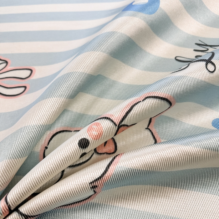 91家纺网 家纺一手货源 找家纺 慕尚家纺 2025新款600D小清新凉感冰丝凉席三件套 蝴蝶结狗