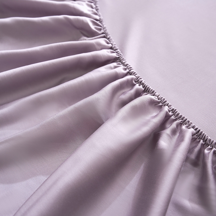 91家纺网 家纺一手货源 找家纺 黛舒家居 2025新款60S兰精天丝纯色简绣单床笠 丁香紫