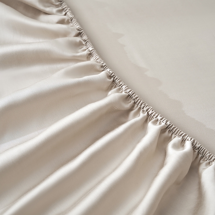 91家纺网 家纺一手货源 找家纺 黛舒家居 2025新款60S兰精天丝纯色简绣单床笠 素灰