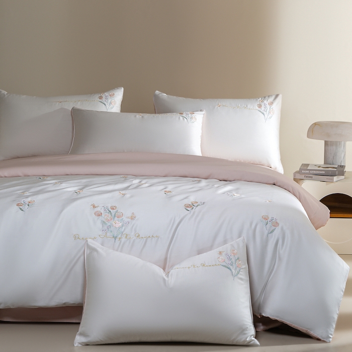 91家纺网 家纺一手货源 找家纺 （总）千朵森 2025新款60S奥地利兰精天丝四件套-春满郁金香