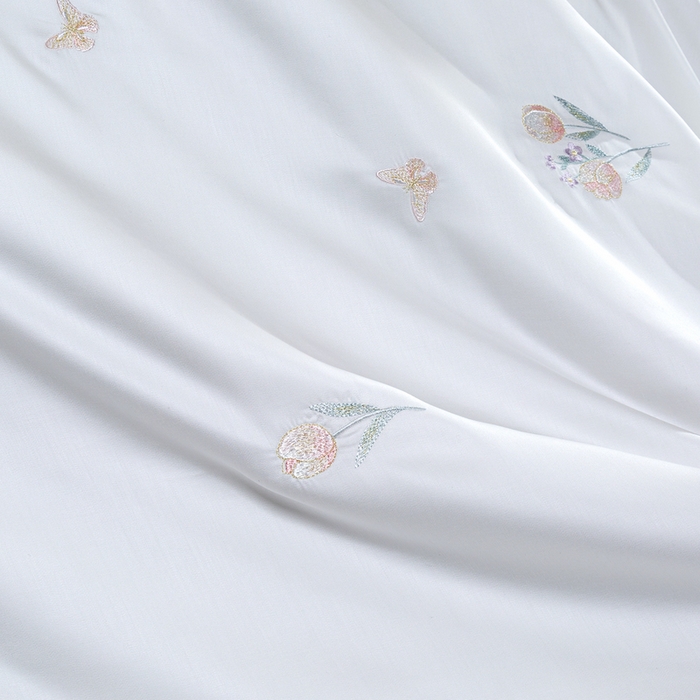 91家纺网 家纺一手货源 找家纺 （总）千朵森 2025新款60S奥地利兰精天丝四件套-春满郁金香