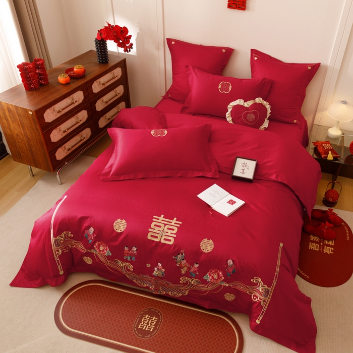 91家纺网 家纺一手货源 找家纺 东方合美（原：皇家传奇） 2025婚庆小红书纯棉系列 迎春纳福