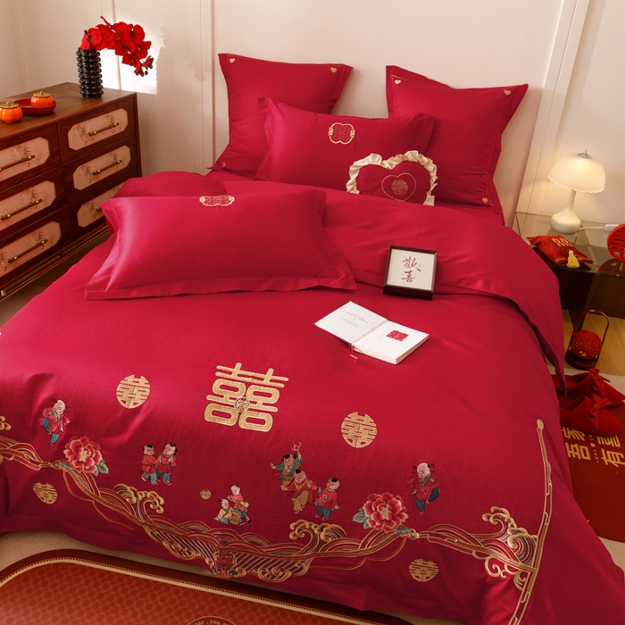 91家纺网 家纺一手货源 找家纺 东方合美（原：皇家传奇） 2025婚庆小红书纯棉系列 迎春纳福