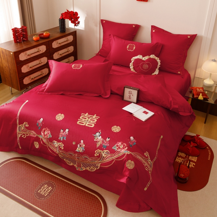 91家纺网 家纺一手货源 找家纺 东方合美（原：皇家传奇） 2025婚庆小红书纯棉系列 迎春纳福