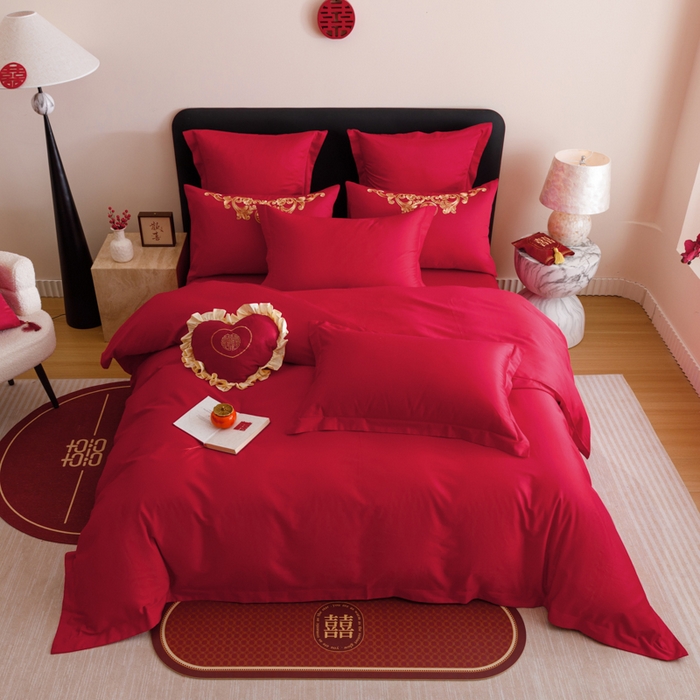 91家纺网 家纺一手货源 找家纺 东方合美（原：皇家传奇） 2025婚庆小红书纯棉系列 喜事到