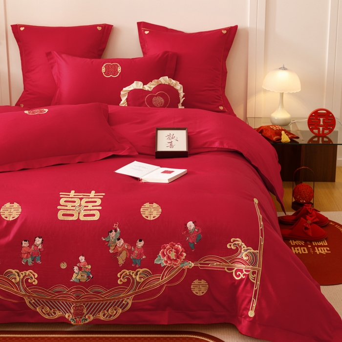 91家纺网 家纺一手货源 找家纺 东方合美（原：皇家传奇） 2025婚庆小红书纯棉系列 迎春纳福