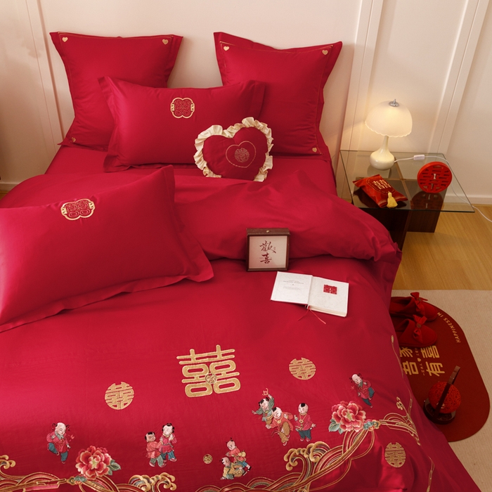 91家纺网 家纺一手货源 找家纺 东方合美（原：皇家传奇） 2025婚庆小红书纯棉系列 迎春纳福