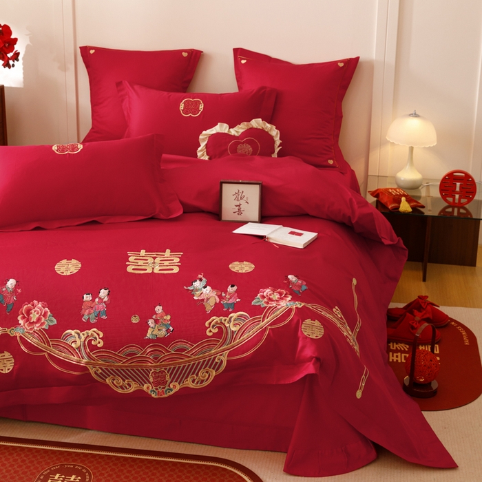 91家纺网 家纺一手货源 找家纺 东方合美（原：皇家传奇） 2025婚庆小红书纯棉系列 迎春纳福