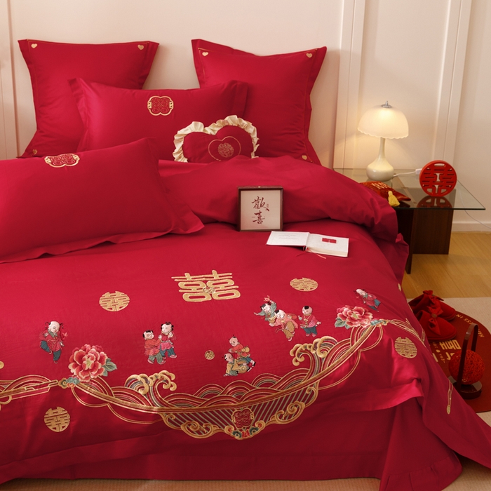 91家纺网 家纺一手货源 找家纺 东方合美（原：皇家传奇） 2025婚庆小红书纯棉系列 迎春纳福