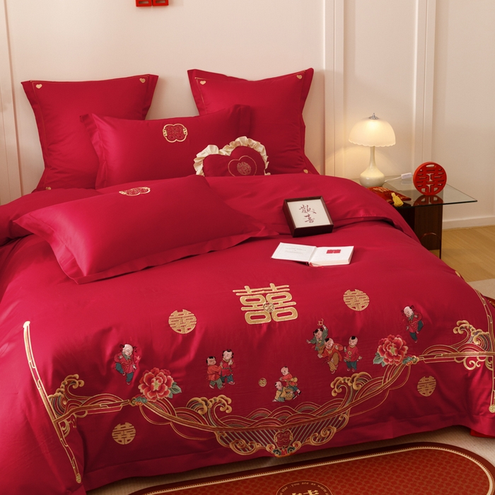 91家纺网 家纺一手货源 找家纺 东方合美（原：皇家传奇） 2025婚庆小红书纯棉系列 迎春纳福