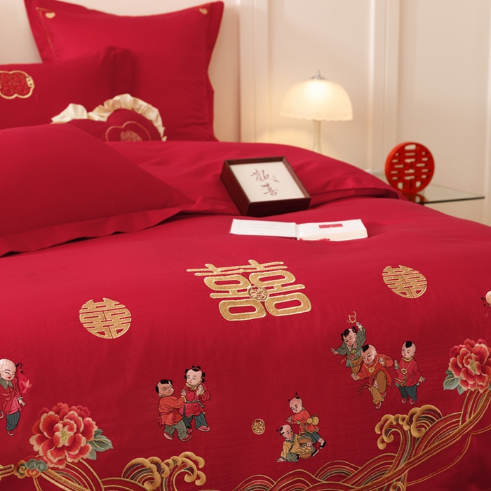 91家纺网 家纺一手货源 找家纺 东方合美（原：皇家传奇） 2025婚庆小红书纯棉系列 迎春纳福